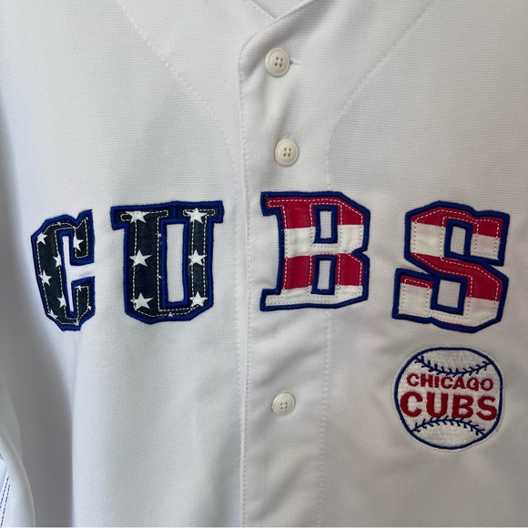 Vintage True Fan MLB Chicago Cubs USA Patriotic Baseball Jersey RARE Size XL - Picture 4 of 9